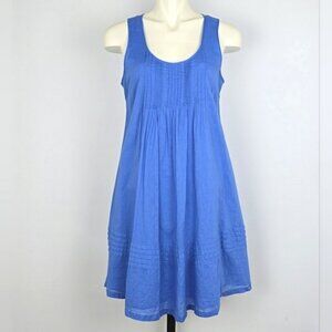Esplanade Women's Perriwinkle Blue Midi Sleeveless Cotton Dress Pleated Size 10